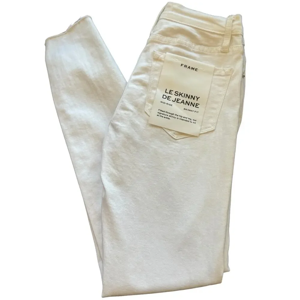 New ~ FRAME ~  Le Skinny De Jeanne Raw Stagger Mid-rise Jeans Size 24 - Picture 6 of 11